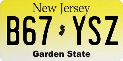 NJ license plate B67YSZ