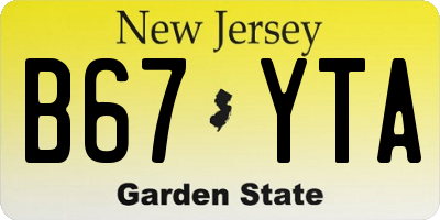 NJ license plate B67YTA