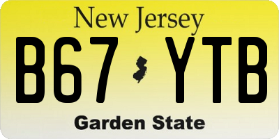 NJ license plate B67YTB