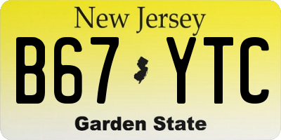 NJ license plate B67YTC