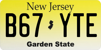 NJ license plate B67YTE
