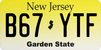 NJ license plate B67YTF