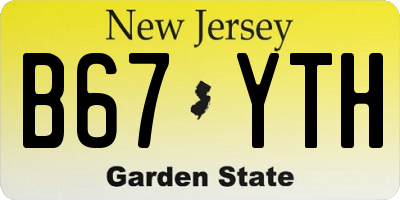 NJ license plate B67YTH