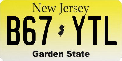 NJ license plate B67YTL