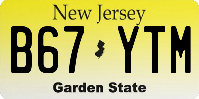 NJ license plate B67YTM