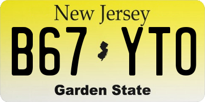 NJ license plate B67YTO