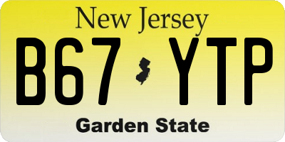 NJ license plate B67YTP
