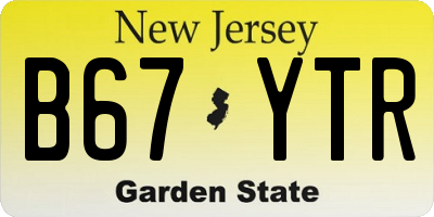 NJ license plate B67YTR