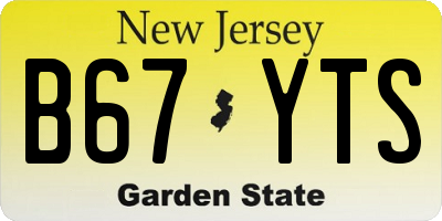 NJ license plate B67YTS