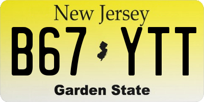 NJ license plate B67YTT