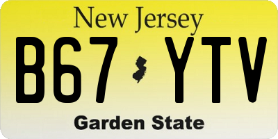 NJ license plate B67YTV