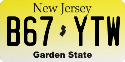 NJ license plate B67YTW