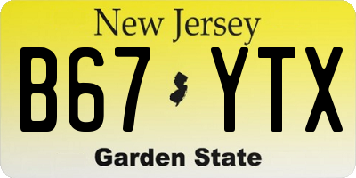 NJ license plate B67YTX