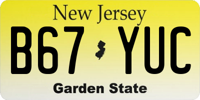 NJ license plate B67YUC