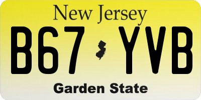 NJ license plate B67YVB