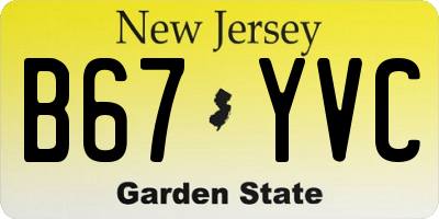 NJ license plate B67YVC