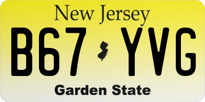 NJ license plate B67YVG