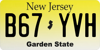 NJ license plate B67YVH