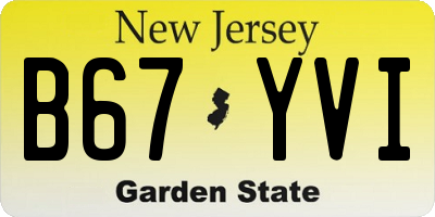 NJ license plate B67YVI