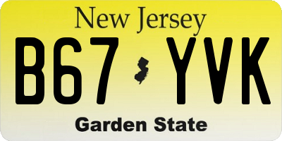 NJ license plate B67YVK