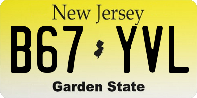 NJ license plate B67YVL