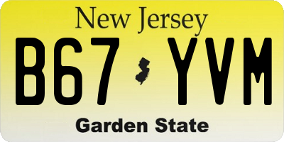 NJ license plate B67YVM
