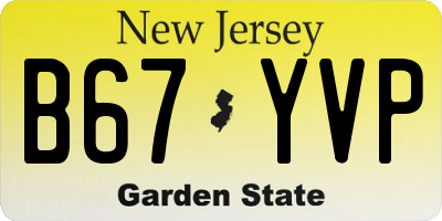NJ license plate B67YVP