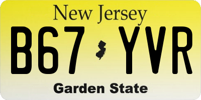 NJ license plate B67YVR