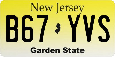 NJ license plate B67YVS