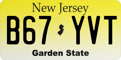 NJ license plate B67YVT