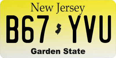 NJ license plate B67YVU