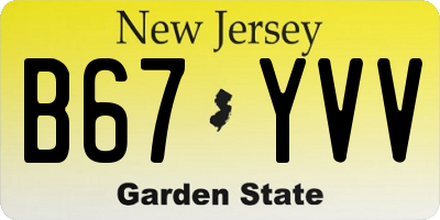 NJ license plate B67YVV