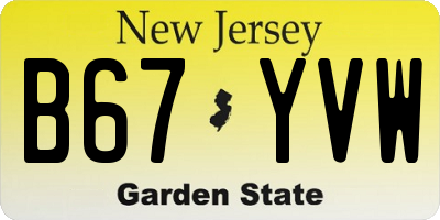 NJ license plate B67YVW