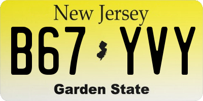 NJ license plate B67YVY