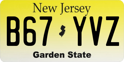 NJ license plate B67YVZ