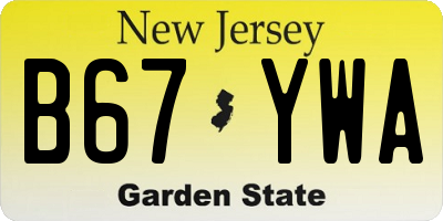 NJ license plate B67YWA