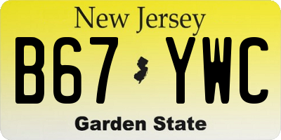 NJ license plate B67YWC