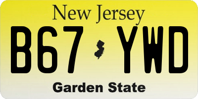 NJ license plate B67YWD