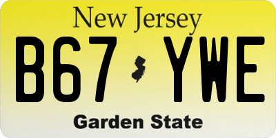 NJ license plate B67YWE