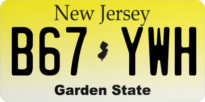 NJ license plate B67YWH