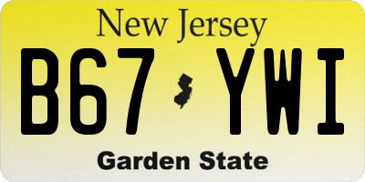 NJ license plate B67YWI