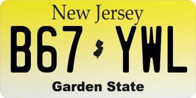 NJ license plate B67YWL