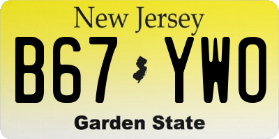 NJ license plate B67YWO