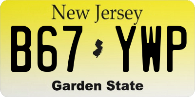 NJ license plate B67YWP