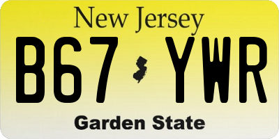 NJ license plate B67YWR