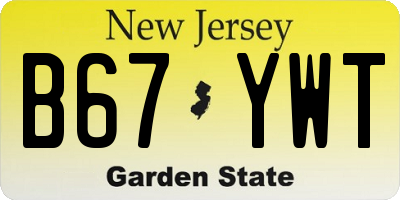 NJ license plate B67YWT