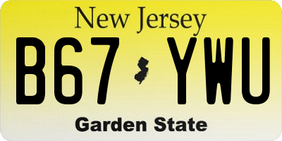 NJ license plate B67YWU