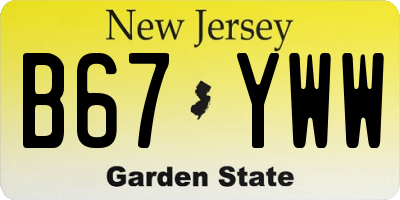 NJ license plate B67YWW