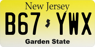 NJ license plate B67YWX