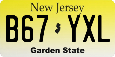 NJ license plate B67YXL